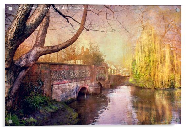 River Darenth, Kent Acrylic by Dawn Cox