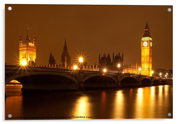 Westminster Bridge, London, night. Acrylic by Izzy Standbridge