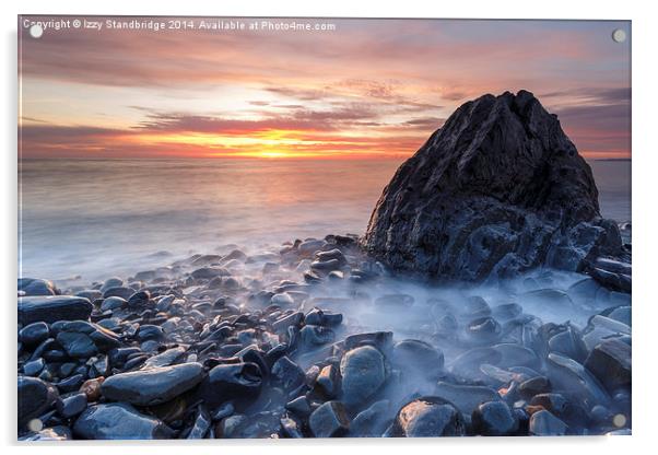 Aberystwyth rocky sunset Acrylic by Izzy Standbridge