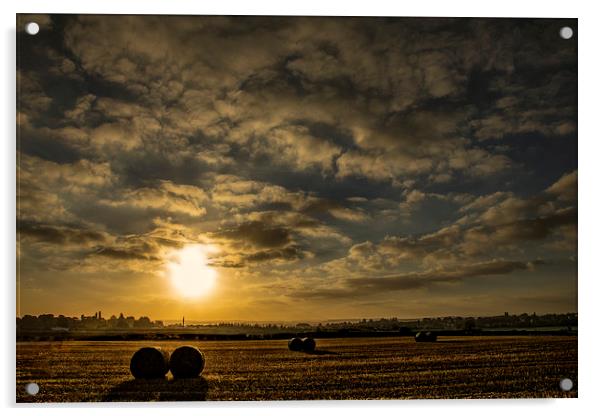 Autumn Sunset Acrylic by richard downes