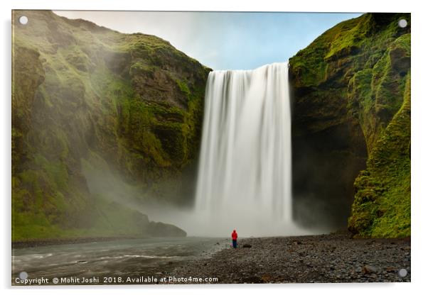 Skogafoss (Skógafoss) Acrylic by Mohit Joshi