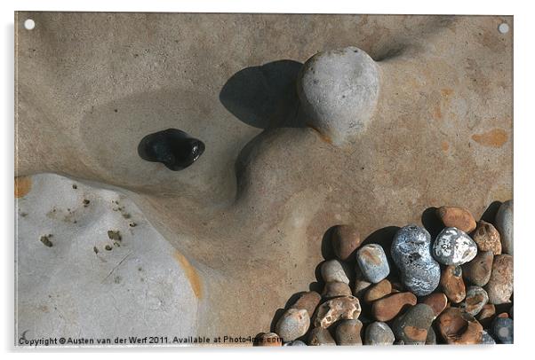 Pebbles on Hastings beach Acrylic by Austen van der Werf