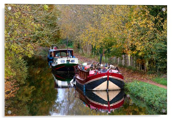Kennet and Avon canal Acrylic by Tony Bates