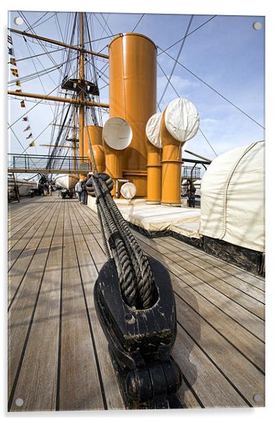 HMS Warrior Acrylic by Tony Bates