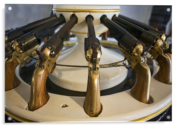 Navy Colt revolver Acrylic by Tony Bates
