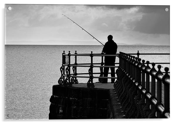 Sea Fisherman Acrylic by Tony Bates