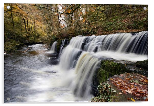 Brecon Beacons Waterfalls Acrylic by Tony Bates