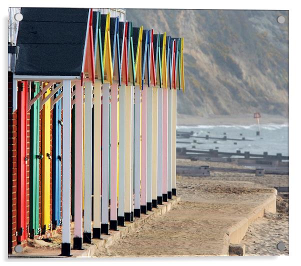 Swanage beach huts Acrylic by Tony Bates