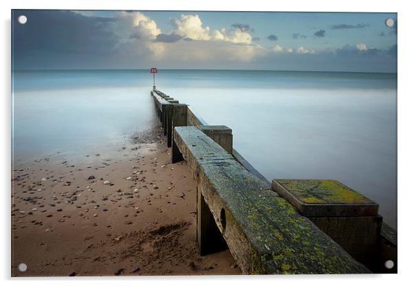 Sea groyne Acrylic by Tony Bates