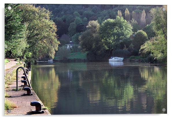  Goring on Thames Acrylic by Tony Bates