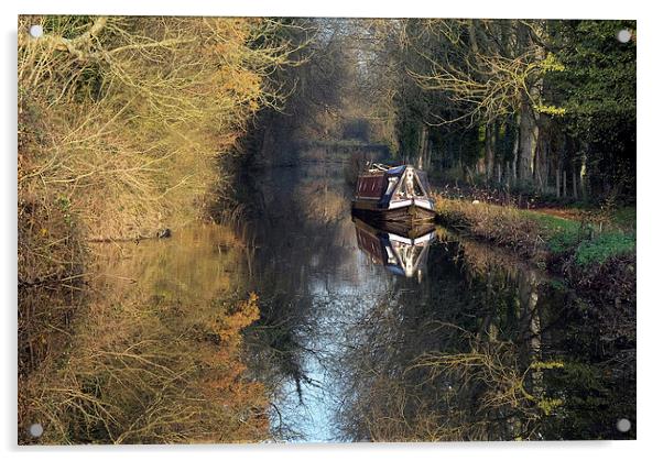  Kennet narrow boat Acrylic by Tony Bates