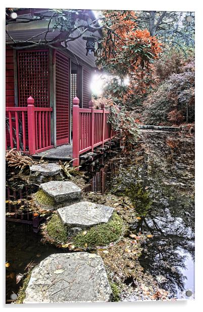  Japanese garden Acrylic by Tony Bates