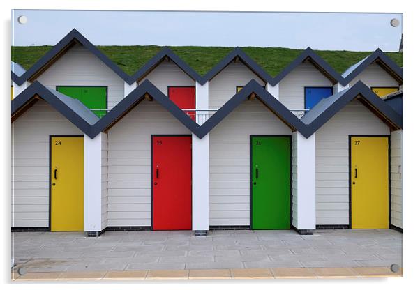  Beach huts at Swanage Dorset Acrylic by Tony Bates