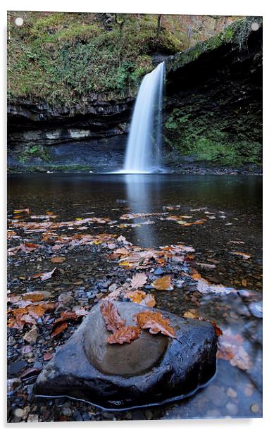  Sgŵd Gwladus waterfall Acrylic by Tony Bates