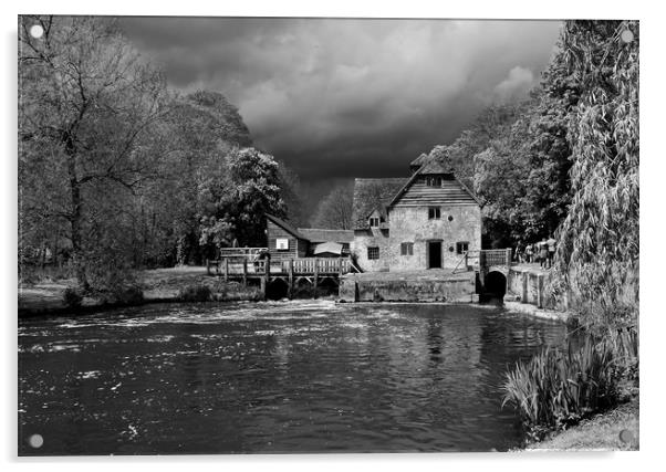 Mapledurham Watermill Acrylic by Tony Bates