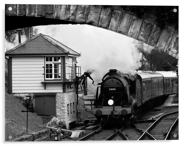 Swanage railway Acrylic by Tony Bates
