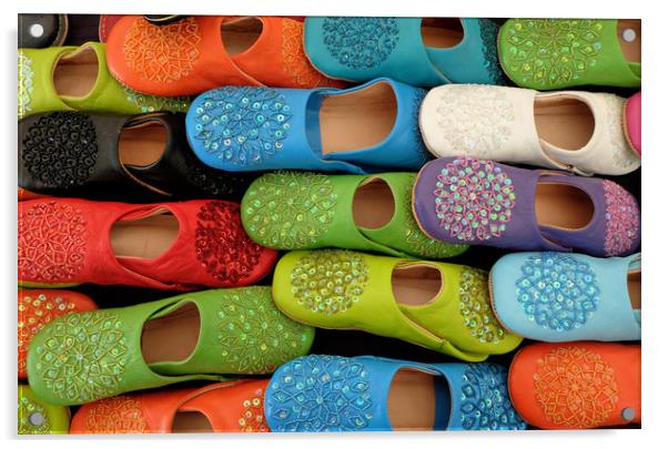 Colorful slip on shoes Acrylic by Tony Bates