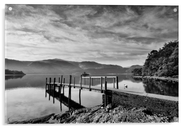 Derwent water Hawes End Landing Acrylic by Tony Bates