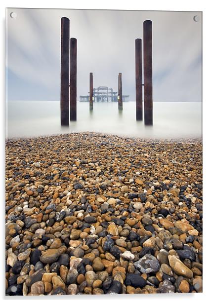Brighton West Pier Acrylic by Tony Bates