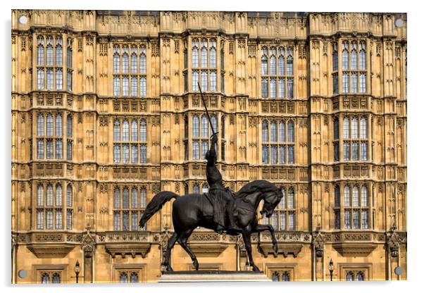 Westminster Richard the Lionheart statue Acrylic by Tony Bates