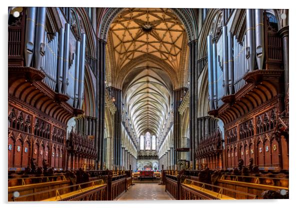 Salisbury Cathedral Acrylic by Tony Bates