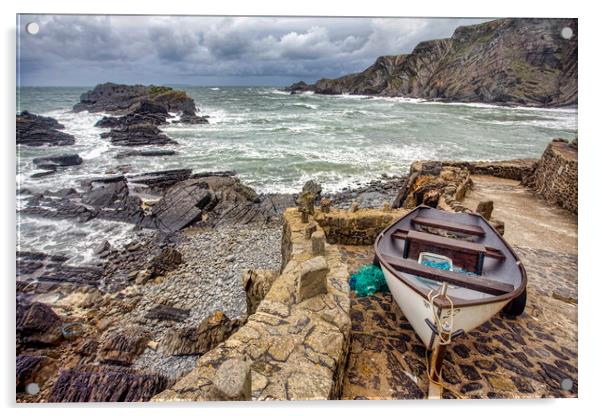 Hartland Quay Acrylic by Tony Bates