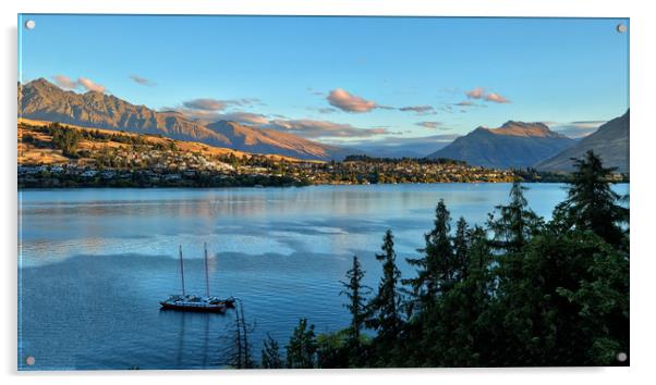 Queenstown NZ Acrylic by Tony Bates