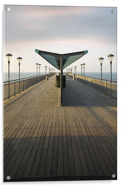 Boscombe Pier Shelter Acrylic by Tony Bates