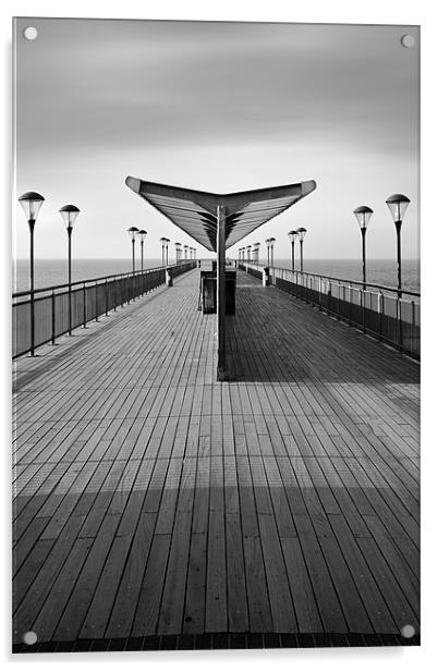 Boscombe Pier - B&W version Acrylic by Tony Bates