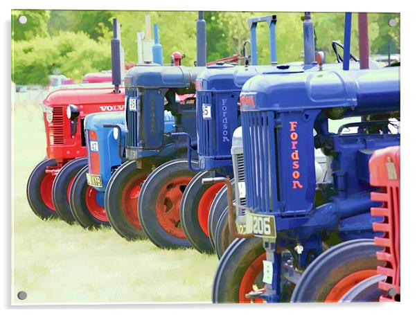 Fordson vintage tractors Acrylic by Tony Bates