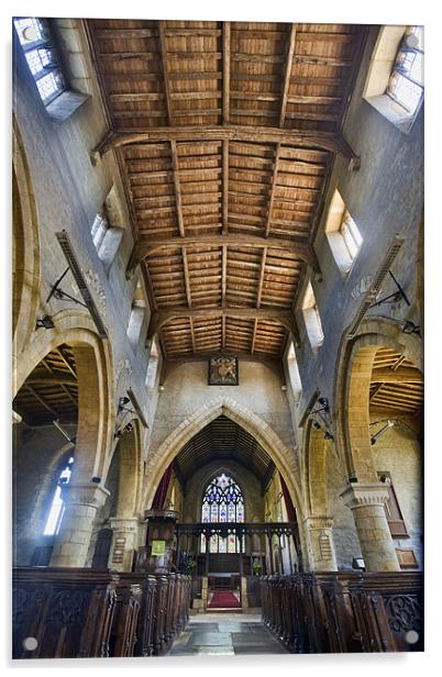 Tredington Church Acrylic by Tony Bates