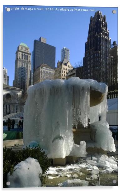 Frozen New York Acrylic by Marja Ozwell