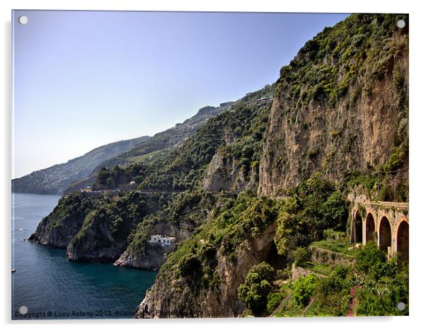 Amalfi Coast road, Italy Acrylic by Lucy Antony