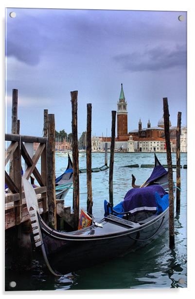Venetian Scene Acrylic by Lucy Antony