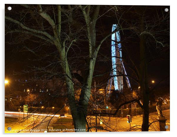 The York Wheel at Night Acrylic by Allan Briggs