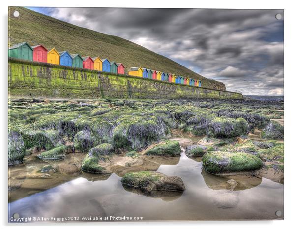 Whitby Beach Huts Acrylic by Allan Briggs