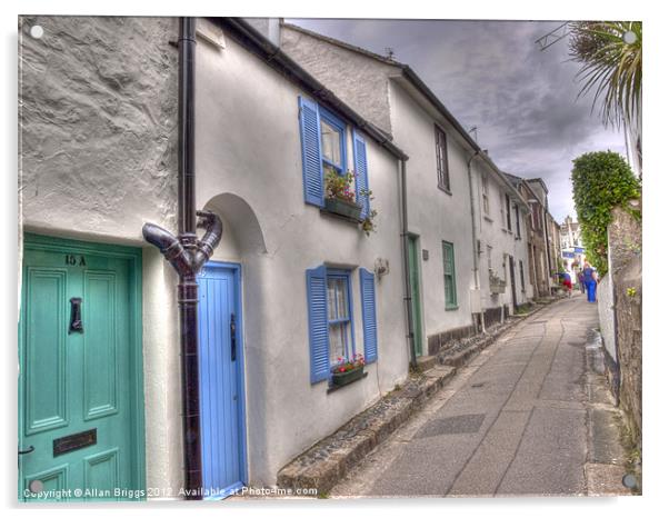 St. Ives Street Acrylic by Allan Briggs