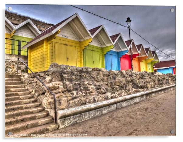 Scarborough Beach Huts Acrylic by Allan Briggs
