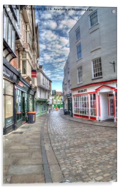 Sun Street, Canterbury Acrylic by Allan Briggs