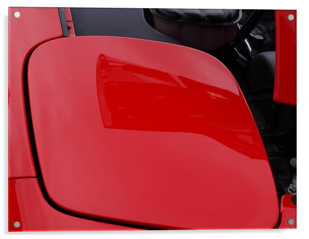 Red Corvette headlight cover bonnet reflected Acrylic by Allan Briggs