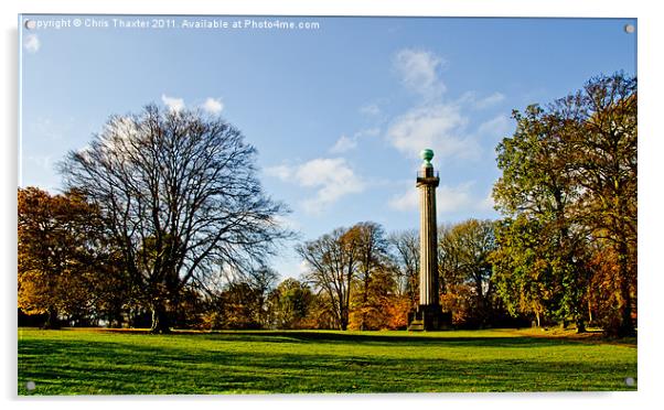 Bridgewater Monument in Autumn Acrylic by Chris Thaxter