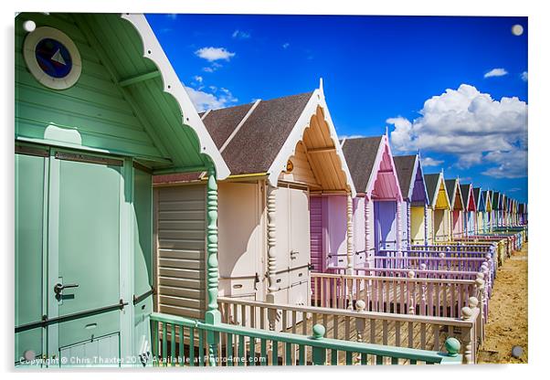 Pastel Beach Huts 3 Acrylic by Chris Thaxter