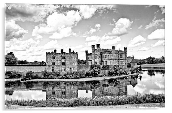 Leeds Castle Black and White Acrylic by Chris Thaxter