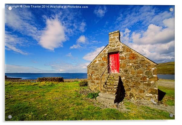 Fishermans Croft  Milovaig Isle of Skye Acrylic by Chris Thaxter