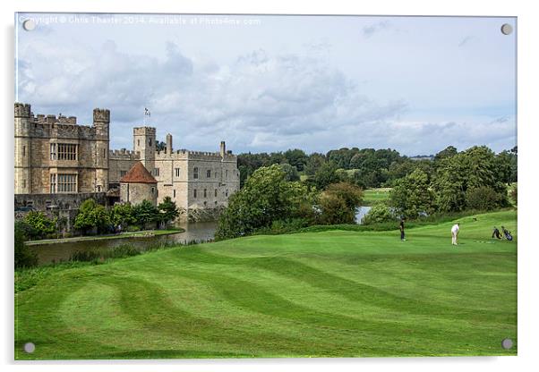 Putting at Leeds Castle Golf Course  Acrylic by Chris Thaxter