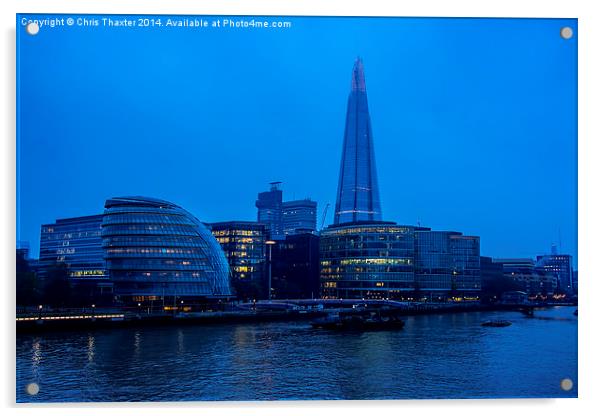  Early Morning River Thames View Acrylic by Chris Thaxter