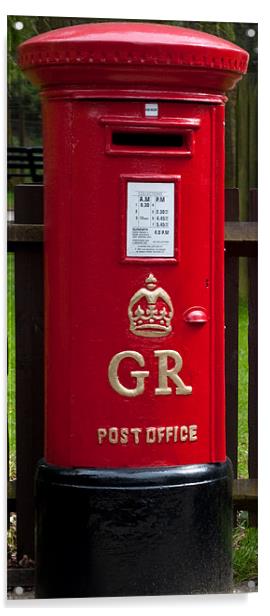 George V, Red Pillar Box Acrylic by Chris Thaxter