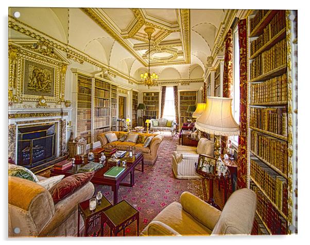 The Long Library  at Holkham Hall Acrylic by Chris Thaxter