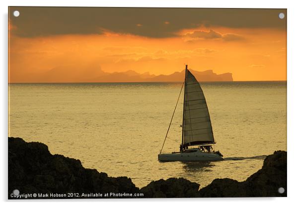 Sunset Sails Acrylic by Mark Hobson