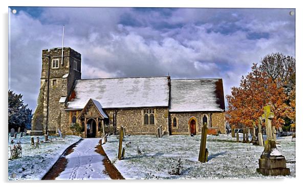 St Margarets in Wintertime Acrylic by Bel Menpes